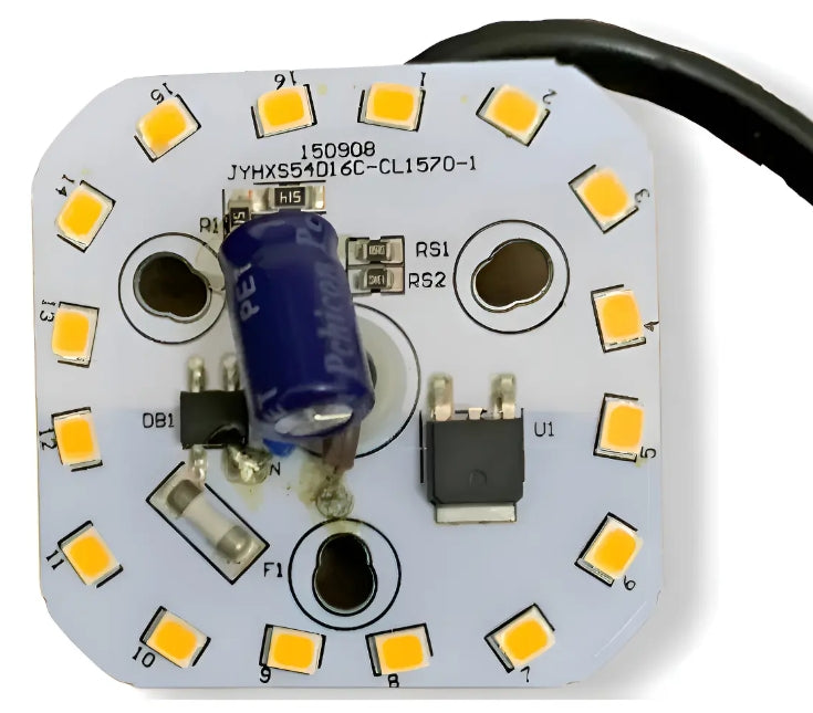 Placa Led Quadrado 16 leds 4cm 14w Luz Branco Quente 127v Bronzear